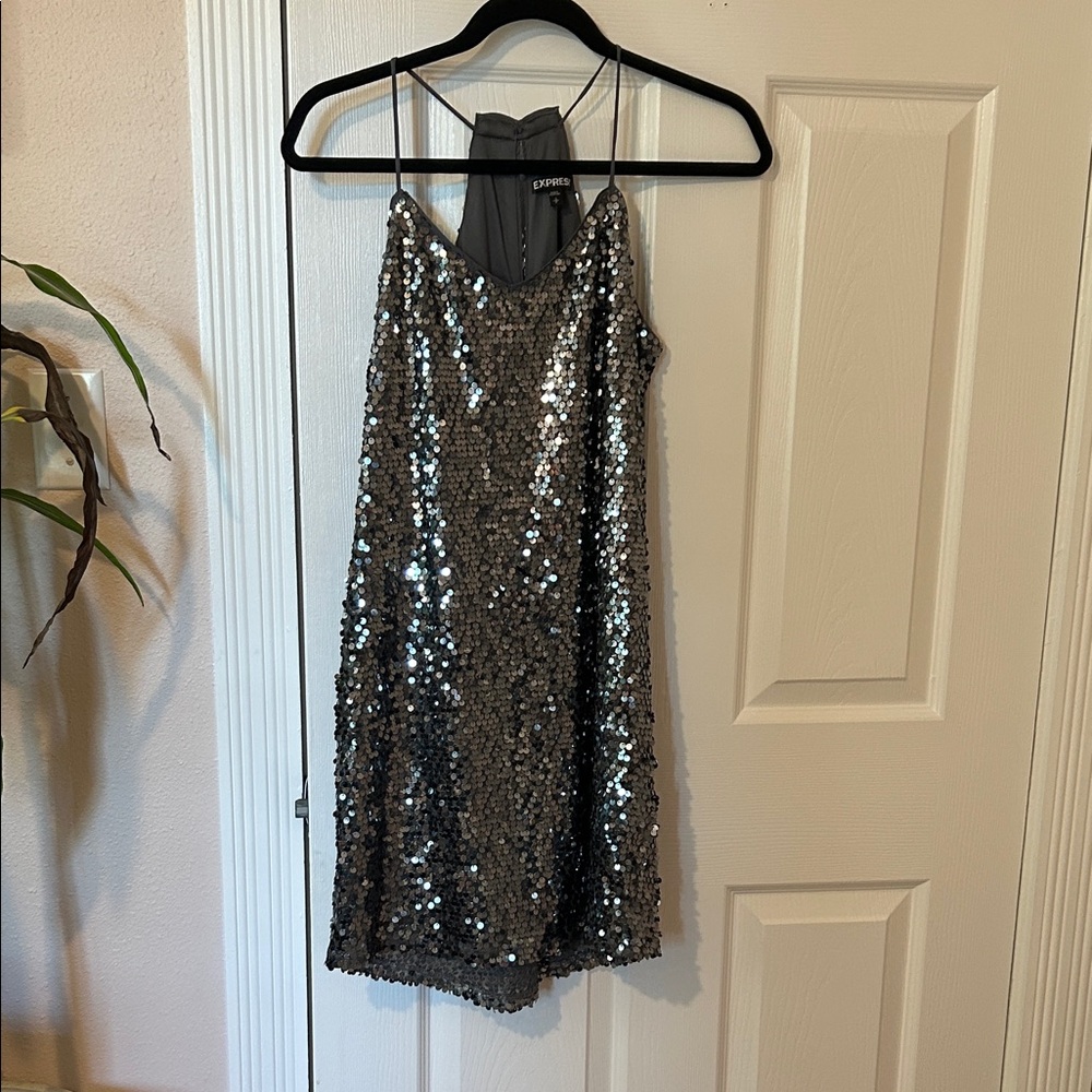 Express Metallic Sequin Dress